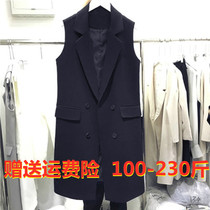 Fat plus size womens fat sister suit vest fat mm medium long clip meat horse jacket suit coat 200 Jin