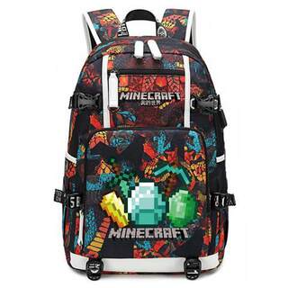 2024 minecraft wheat block creeper schoolbag backpack backpack spine protector elementary school student children boy lightweight