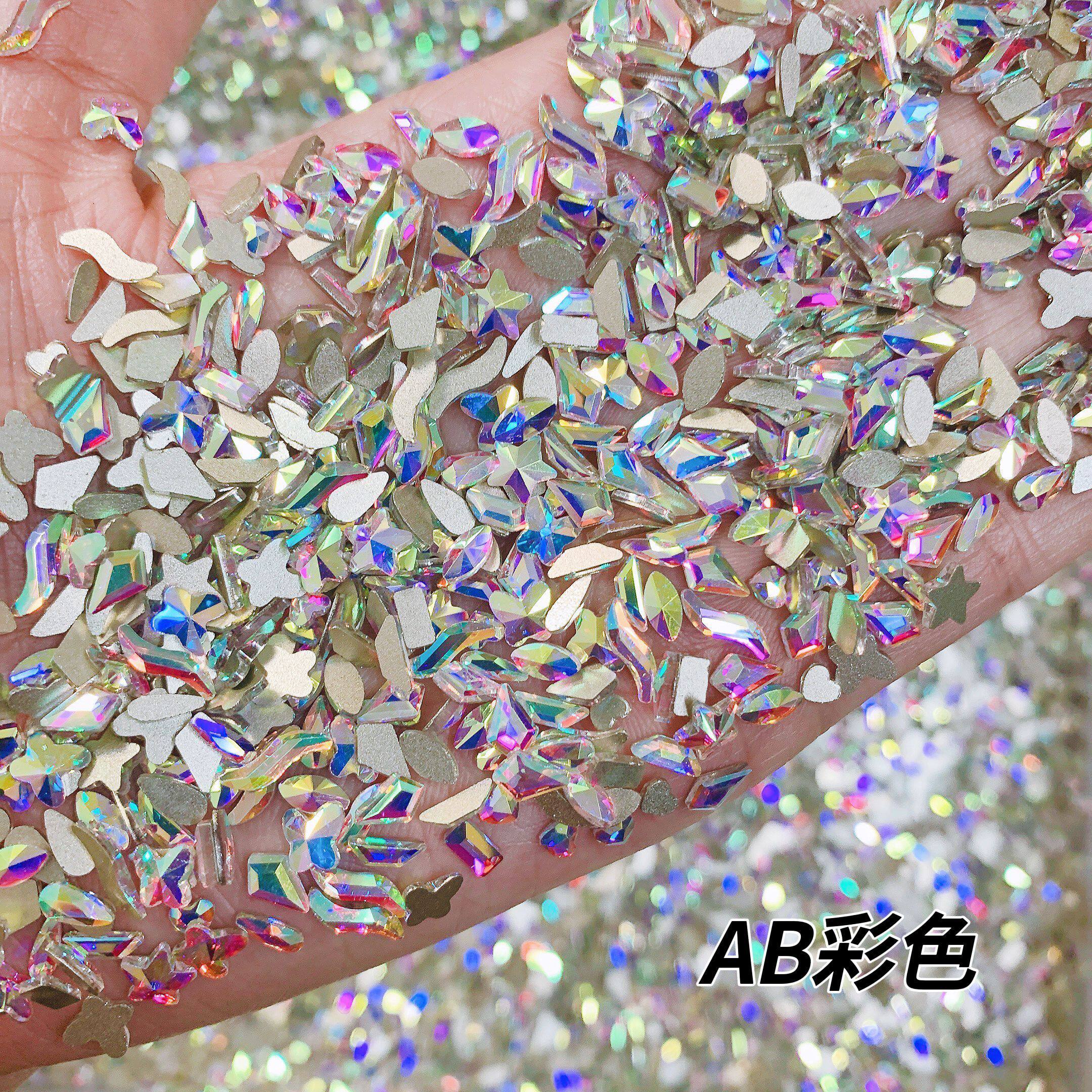 Wen Elf Explosions Mini small size Maillard Flat Shaped Diamond Net Red Nail Super Flash Diamond Nail Diamond Jewelry