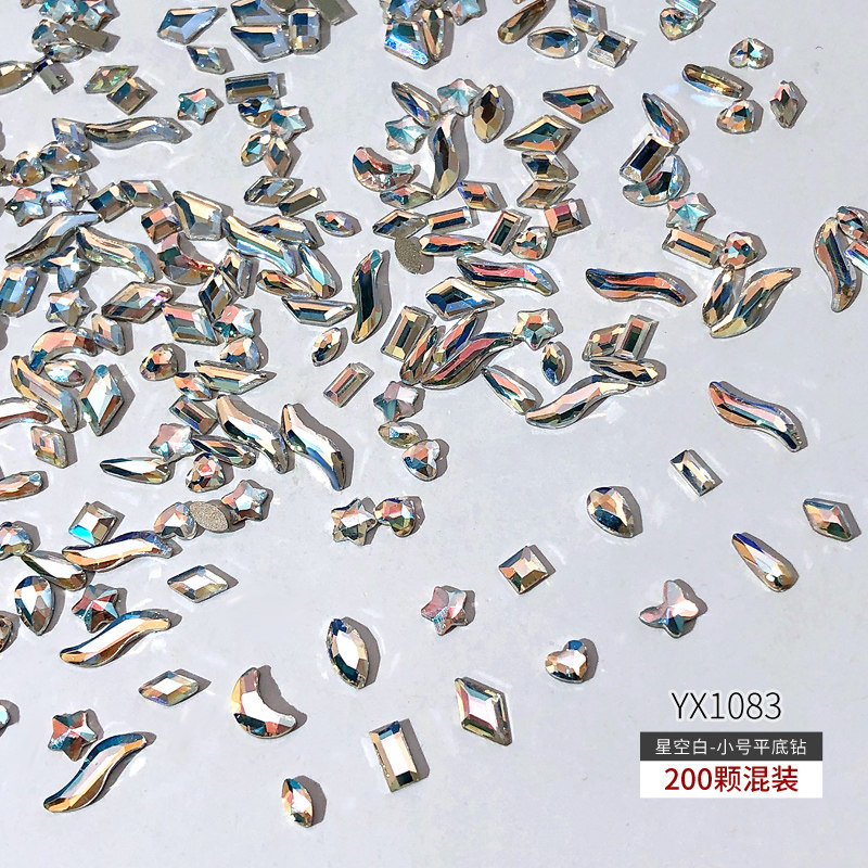 Wen Elf Explosions Mini small size Maillard Flat Shaped Diamond Net Red Nail Super Flash Diamond Nail Diamond Jewelry