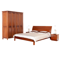 Huahe Furniture Bedroom Package Rosewood Solid Wood Double Bed Bedside Table Four-Door Wardrobe Bedroom Furniture