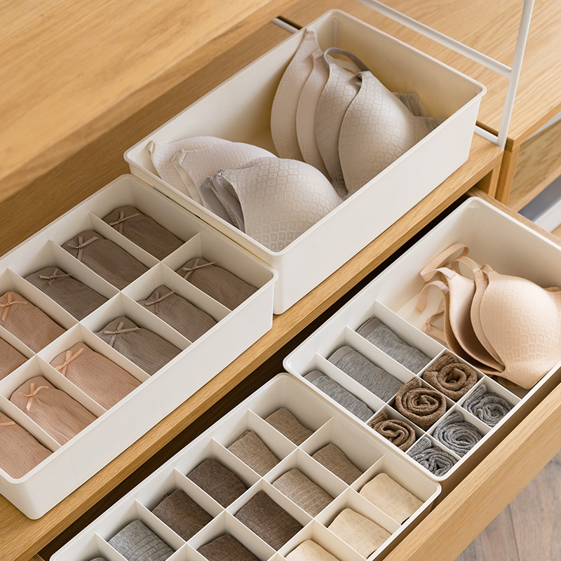 Underwear storage box drawer-type socks underwear sorting storage box with lid compartment household stockings shorts artifact
