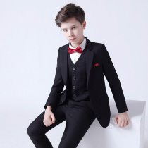 Childrens suit suit three-piece handsome British foreign flower boy dress host costume performance Men