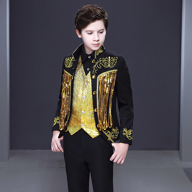 Boys dress suit children's suit small suit model catwalk trendy suit flower boy piano costume host