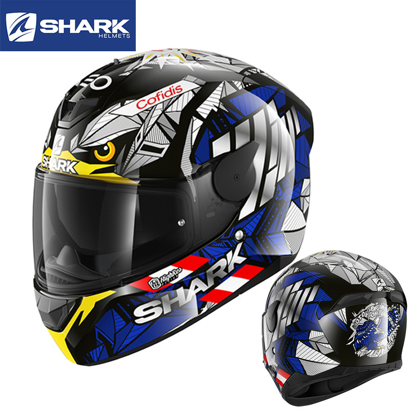 French import SHARK SHARK motorcycle Bluetooth headset helmet double lens anti-fog sports car D-SKWAL starry sky