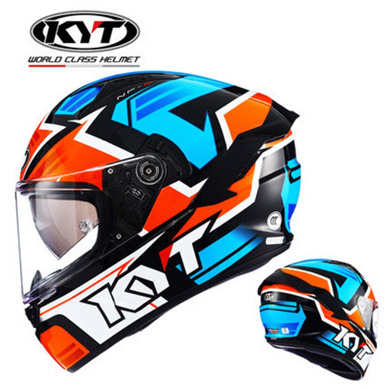 Imported Italian KYT Motorcycle Helmet Four Seasons Locomotive Racing with Dual-lens Locomotive Personality Full Helmet