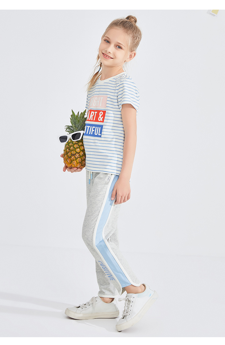 The Children’s Place 21年款 撞色包边字母印花 女童针织长裤 天猫优惠券折后￥19.9包邮（￥200.9-181）90~160码多款可选