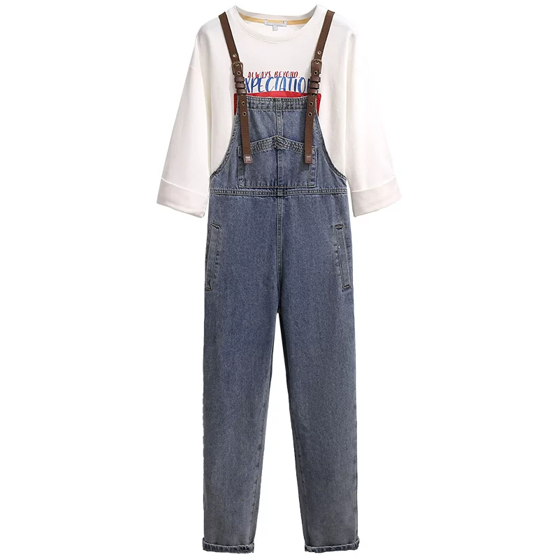 Denim overall, trousers for leisure, autumn set, western style, 2020 years