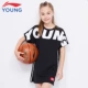 Quần áo trẻ em Li Ning áo thun dài 2019 hè mới rộng rãi giản dị tay ngắn trẻ em nửa tay áo mùa hè - Áo thun áo phông điệu cho bé gái