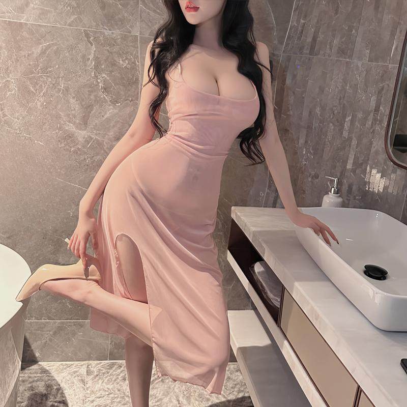 Sexy, bodycon, slit mini dress with a built-in camisole  the perfect  sophisticated stepmom dress?