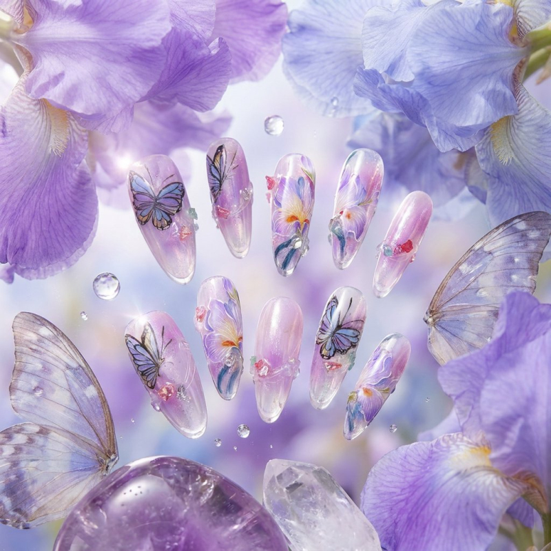 Handmade Nails 26087 Light Shadow Full Nail Type Qs ins Xiaohongshu High-End Luxury Manicure Handmade Nails 26087 Light Shadow Full Nail Type Qs ins Xiaohongshu High-End Luxury Manicure