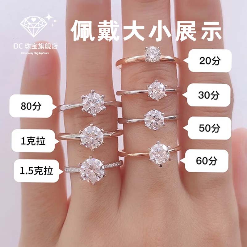 IGI cultivates diamond 8K gold diamond ring, laboratory artificial CVD artificial naked diamond synthesis ring, female support customization