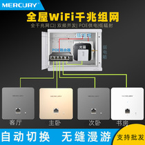 Mercury Gigabit Wireless AP Panel 86 type wifi socket into wall router 5G dual band all-house mesh package