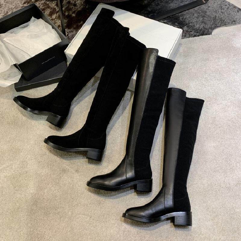 OMG The owner's wife keeps the classic classic over-the-knee boots Super cool classic elastic boots riding boots~