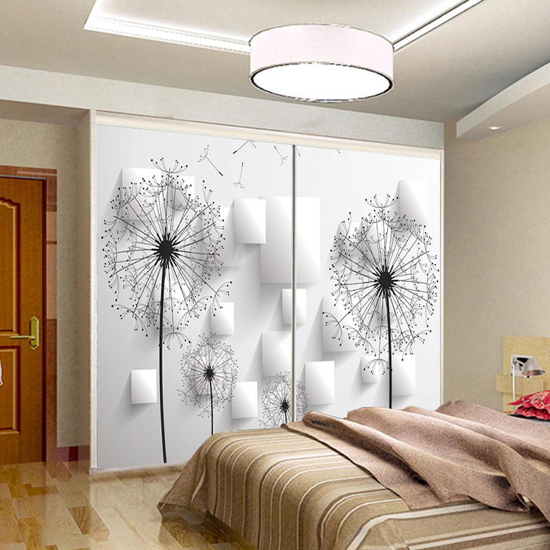 Usd 22 05 Glass Sticker Wardrobe Door Sliding Stained Glass Sticker Wardrobe Door Sliding Stained Foil Tv Background Wall Minimalist Modern Abstract Dandelion