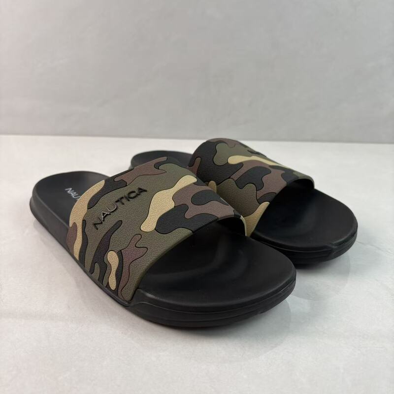 Foreign Trade Casual Printed Bow-Foot Design Low-Heeled Comfortable Breathable Wear-Resistant Non-Slip Soft Color-Blocked Men's Slippers