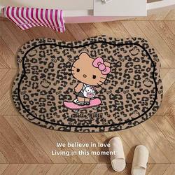 Retro Black Leather Hellokitty Bathroom Absorbent Soft Diatom Mud Toilet Bathroom Door Wear-Resistant Absorbent Foot Mat