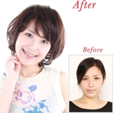 Японский парик для матери изготовленный из настоящих волос, кудрявый шлем