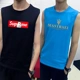 Áo thun không tay nam không tay Cotton cotton thể thao thể thao bóng rổ áo len in xu hướng áo XL - Áo vest cotton khoác vest nam