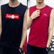 Áo thun không tay nam không tay Cotton cotton thể thao thể thao bóng rổ áo len in xu hướng áo XL - Áo vest cotton khoác vest nam