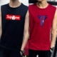 Áo thun không tay nam không tay Cotton cotton thể thao thể thao bóng rổ áo len in xu hướng áo XL - Áo vest cotton khoác vest nam