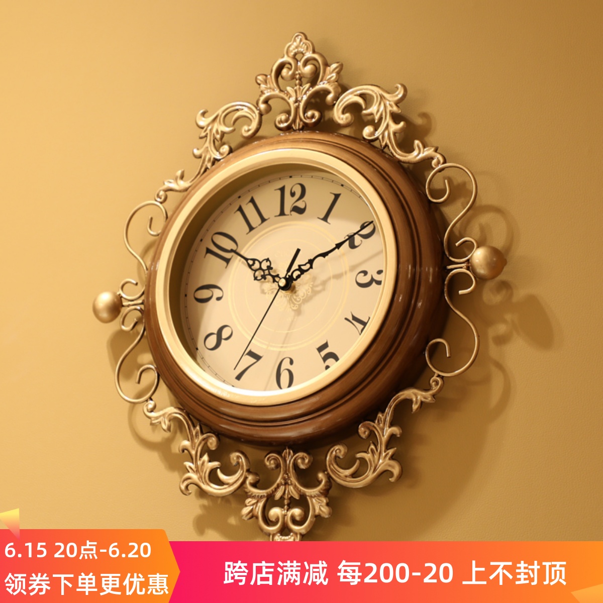 American Art Clock Creative Trend quartz Clock Table European-style hanging clock Living room mute Home Fashion Atmosphere hanging table