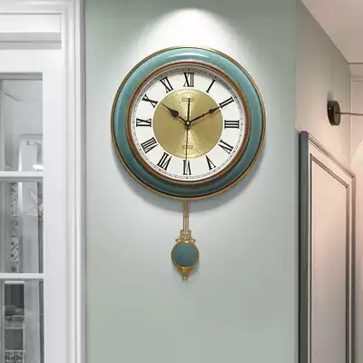 European-style light luxury wall clock living room home fashion trend quartz clock creative silent clock American atmospheric wall watch