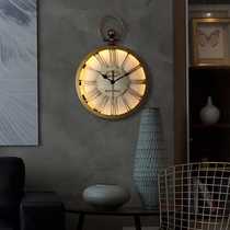Nordic retro silent dining living room bedroom household hanging table American Country clock Creative personality large wall clock