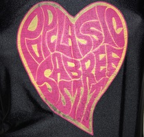 vintage90s Sweet psychedelic love beads smooth material retro short-sleeved T-shirt top