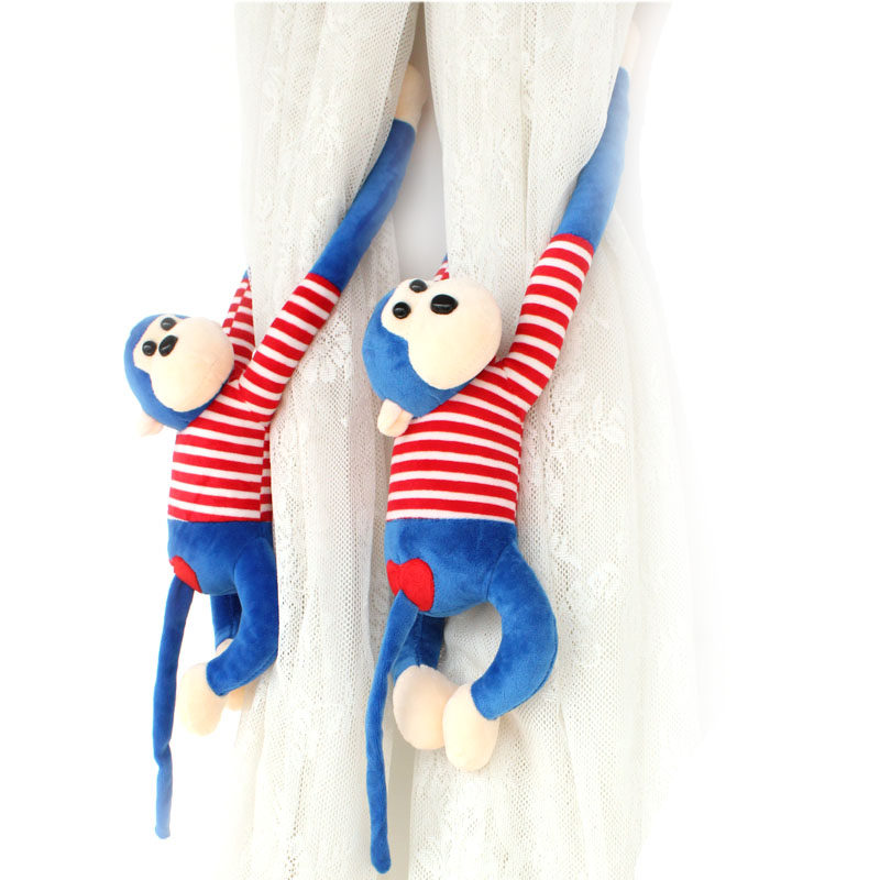 Monkey curtain buckle strap creative cute Korean velcro children's room curtain strap pair