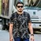 Mùa hè 2018 mới size lớn tay áo ngắn nam chất béo cộng với phân bón tăng T-shirt cotton lỏng nửa tay áo giản dị