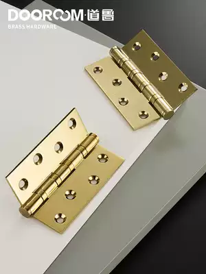 Dao Lu Quan Copper Silent Thickened Hinge 4 Inch 5 Inch Solid Wooden Door Folding Fin Hinge 433 Flat Open Monolithic