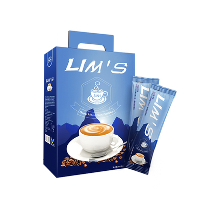 LIMS零涩进口蓝山风味速溶咖啡粉学生三合一咖啡16g*100条装1600g
