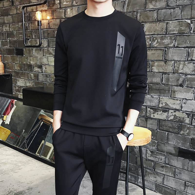 MAROLIO selected two-piece men's t-shirt spring and autumn casual sports youth handsome sweater long sleeves