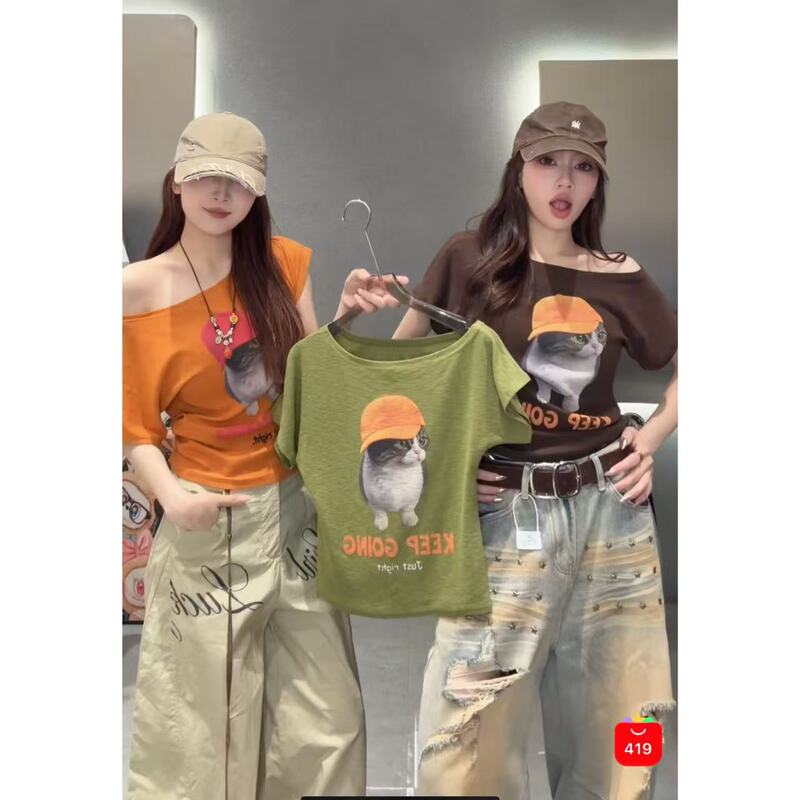 0531【Nana's New Arrival】Off-Shoulder Hooded Cat Top, Non-Fading and Non-Exchangeable 0531【Nana's New Arrival】Off-Shoulder Hooded Cat Top, Non-Fading and Non-Exchangeable