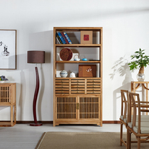 Old Elm Wood Tea Cake Cabinet New Chinese Solid Wood Tea Set Cabinet Bogu Rack Tea Room Tea Cabinet Sheltershelf Display Multi-Treasure Chest