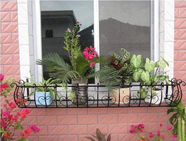 Cửa sổ sắt rèn bệ ban công lan can lan can treo hoa đứng chậu giá Cây xanh mọng nước treo tường - Kệ kệ sách 5 tầng