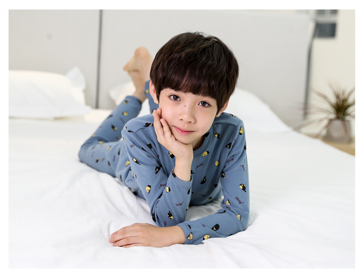 Sui Bao boy bộ đồ lót ấm áp mùa đông 2018 cộng với bộ đồ lót nhung trẻ em trong bộ quần áo mùa thu cho bé trai shop trẻ em