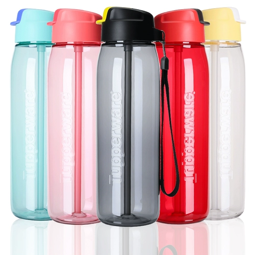 Трубочка со стаканом, портативная герметическая вместительная и большая спортивная бутылка, 750 мл