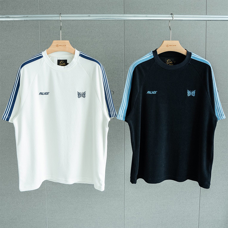 Needles Butterfly Collaboration, Special Craftsmanship of Terry Cloth, Webbing on the Side, Japanese-Style Loose Short-Sleeved T-Shirt