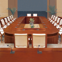 Spot 8 m solid wood bark conference table classical large conference table atmospheric paint conference table meeting desk