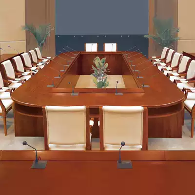 Spot 8 m solid wood bark conference table classical large conference table atmospheric paint conference table meeting desk