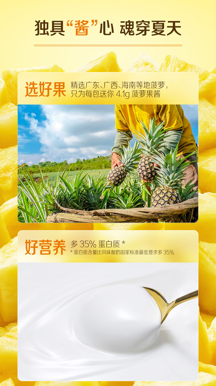 伊利 安慕希 清甜菠萝风味酸奶 205g*12盒 图4