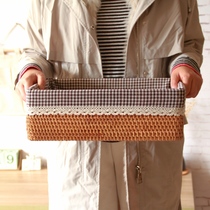 Rattan collection basket Vietnamese autumn rattan handmade snacks bamboo woven frame large living room Japanese style desktop grass weave basket