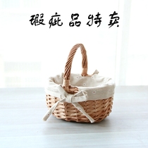 Special offer for defective flower baskets rattan wicker and straw small hand basket flower arranging device photo background props