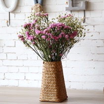  Natural seaweed basket flower basket flower vase starry forget-me-not dried flower set living room pastoral small fresh floral art