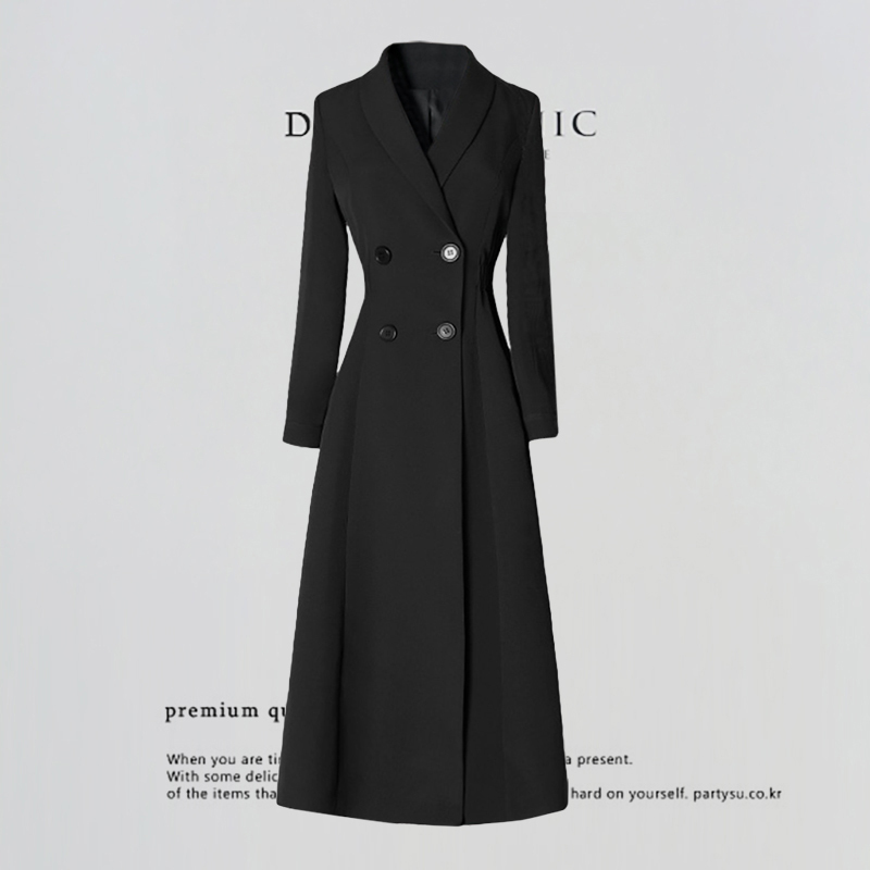 Waist-Slimming Suit Dress for Women 2026 Spring and Autumn New Style French High-End Over-The-Knee Long Trench Coat