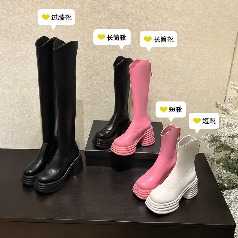 V-Shaped Pink Knight Boots, Elastic Boots, New Slim Boots, Women's Short Boots, Genuine Leather Women's Shoes, Long Boots, Over-The-Knee Boots V-Shaped Pink Knight Boots, Elastic Boots, New Slim Boots, Women's Short Boots, Genuine Leather Women's Shoes, Long Boots, Over-The-Knee Boots