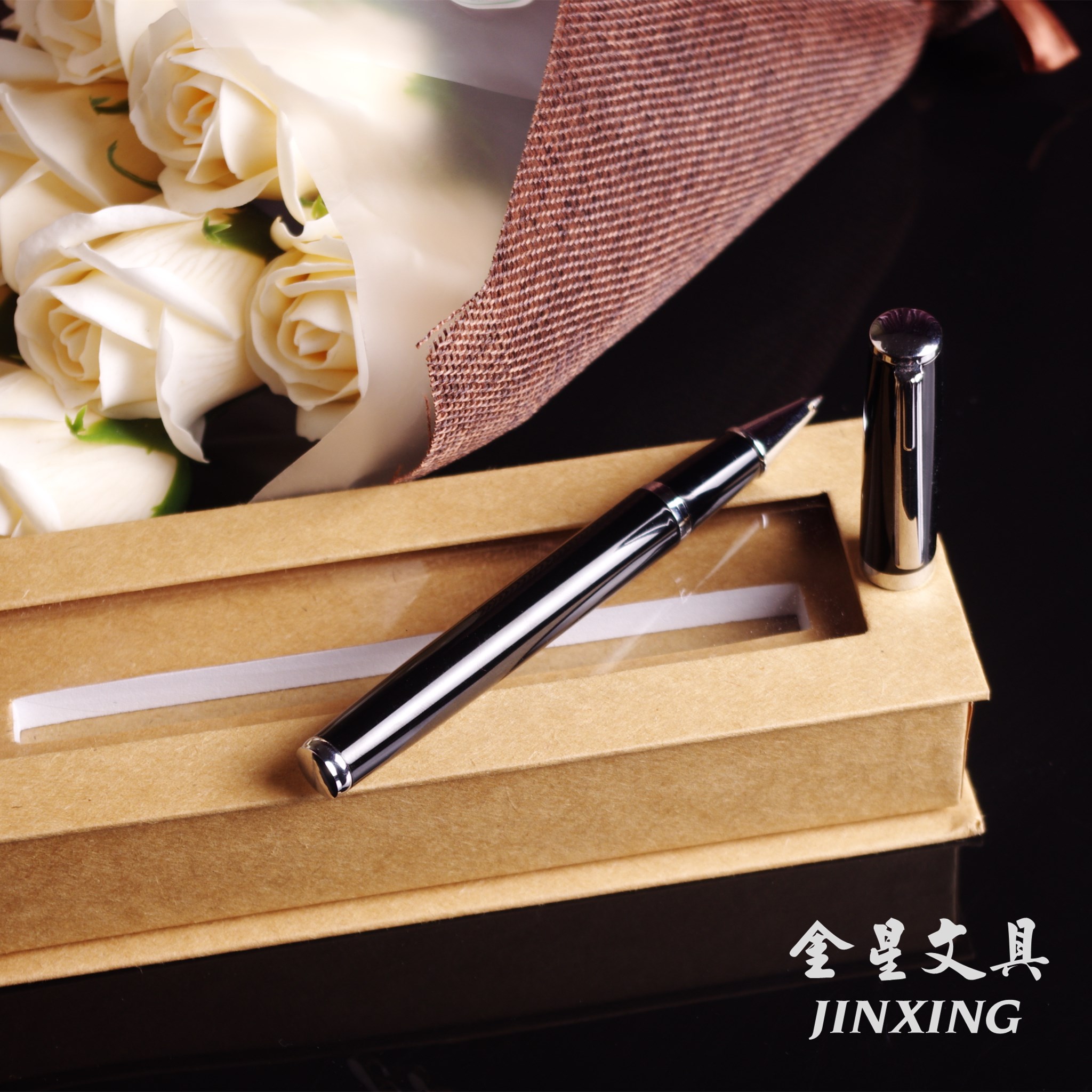 Metal signature pen company enterprise can customize logo business gift men's high-end water-based pen heavy touch ball pen