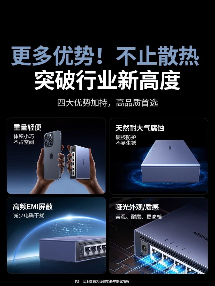 Greenlink Switch Gigabit 5-Port 8 Fast Ethernet Router Optical Modem Ethernet Port Converter 4 Multi-Interface Hub Network Expansion Splitter Switch Home Broadband Monitoring Network Cable Splitter